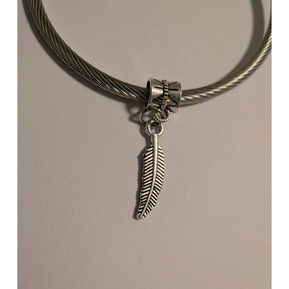 Silver Feather Charm Pendant Boho‎ Western Plume Jewelry Accessory for Women